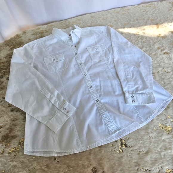 Chico's Button Up White Top - Picture 1 of 3